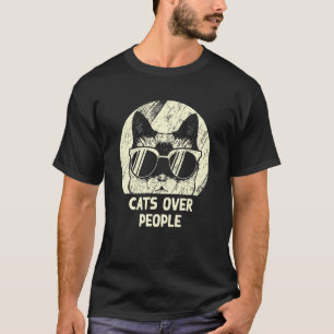 Katzen über Menschen Introvertierte Katze Antisozi T-Shirt