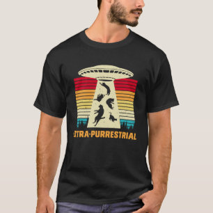 Katzen UFO Alien Entführung Ich Will Glauben UAP T-Shirt