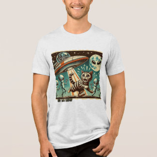 Katzen-UFO-Selfie: Vintage-Invasion (Herren-T-Shir Tri-Blend Shirt
