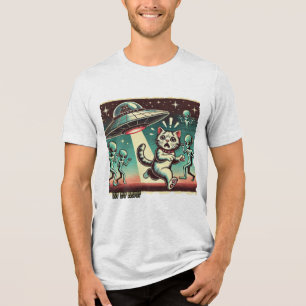 Katzen-UFO-Selfie: Vintage-Invasion (Herren-T-Shir Tri-Blend Shirt