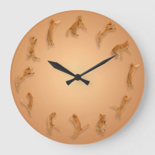 Katzen-Uhr-Wanduhr Große Wanduhr