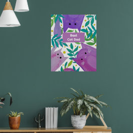 Katzen und Äste Bester Tag Katze Papa Poster