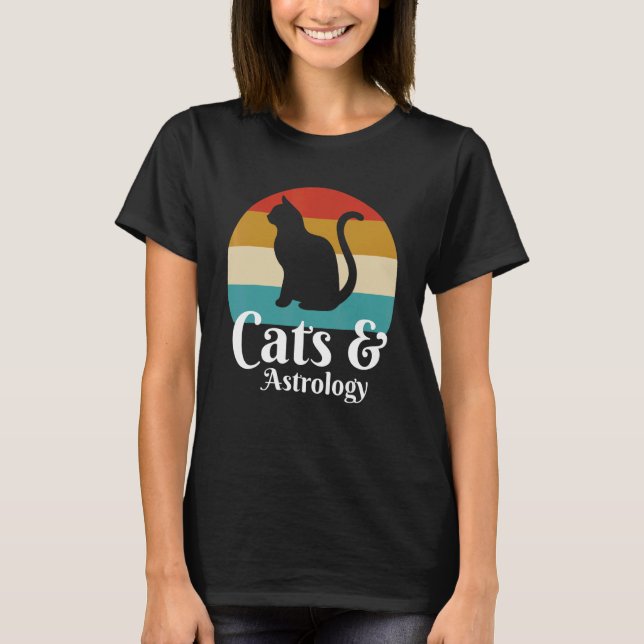 Katzen und Astrologie T-Shirt (Vorderseite)