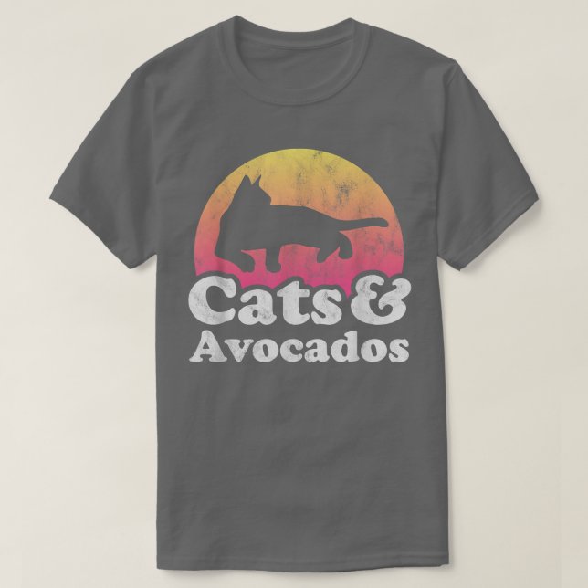 Katzen und Avocados Mens oder Weibchen Katzen und  T-Shirt (Design vorne)