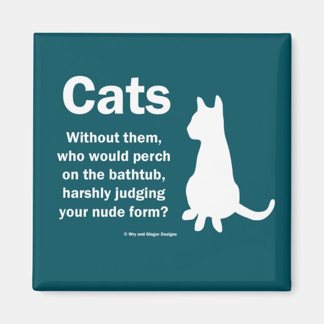 Katzen und Badewannen Magnet (Vorne)