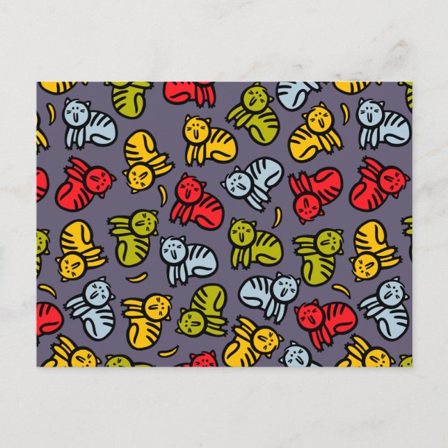 Katzen und Bananen Ankündigungspostkarte (Vorderseite)