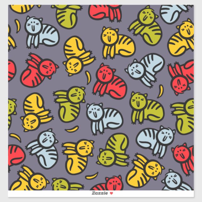 Katzen und Bananen Aufkleber (Blatt)