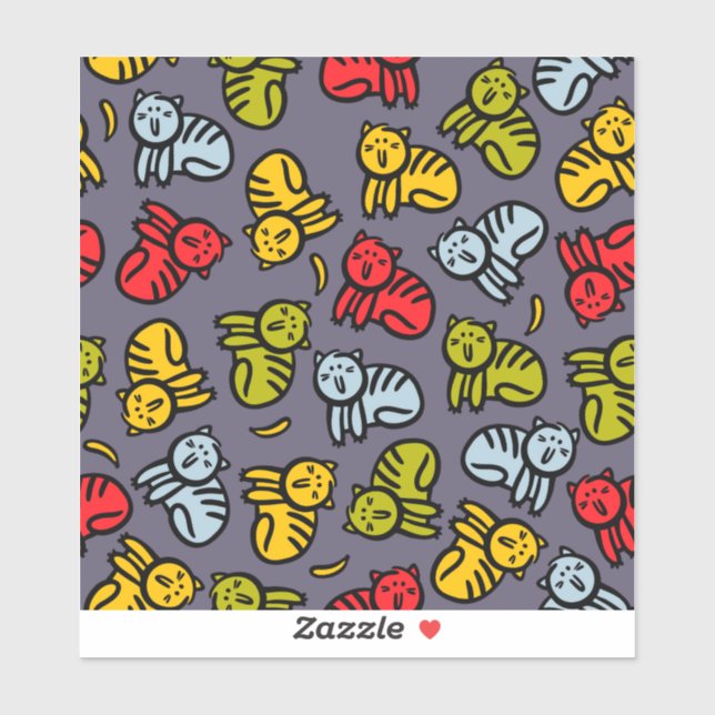 Katzen und Bananen Aufkleber (Blatt)