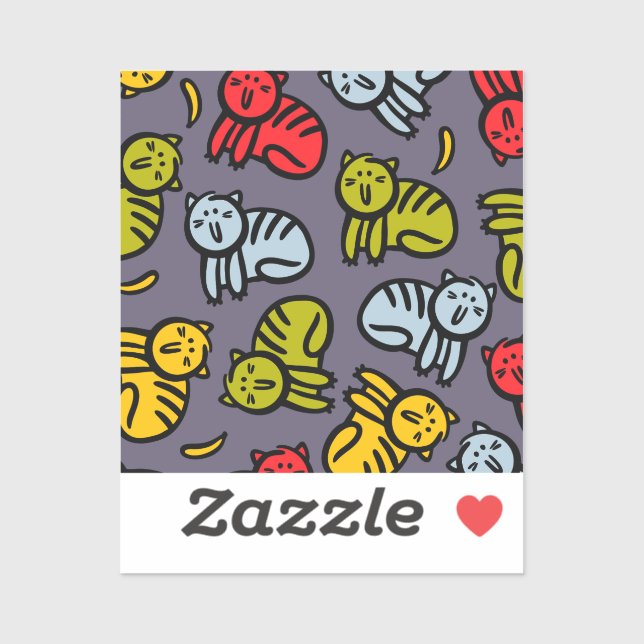 Katzen und Bananen Aufkleber (Blatt)