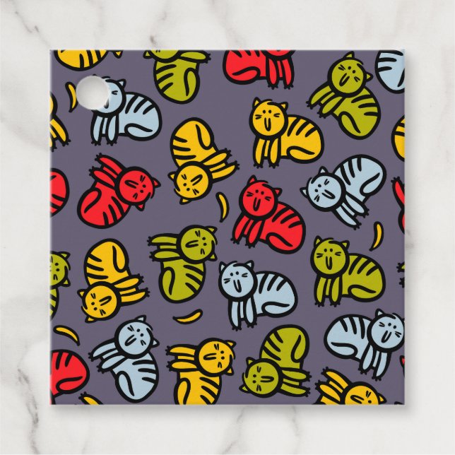 Katzen und Bananen Geschenkanhänger (Vorderseite)