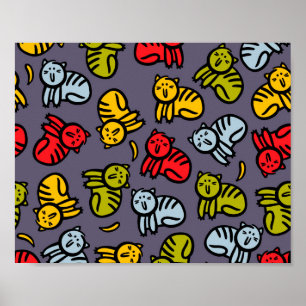 Katzen und Bananen Poster