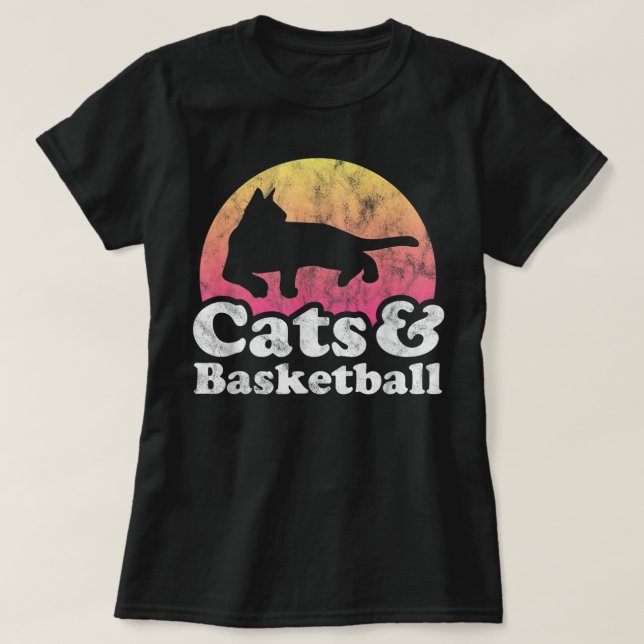 Katzen und Basketball - Männerkatze und -basketbal T-Shirt (Design vorne)
