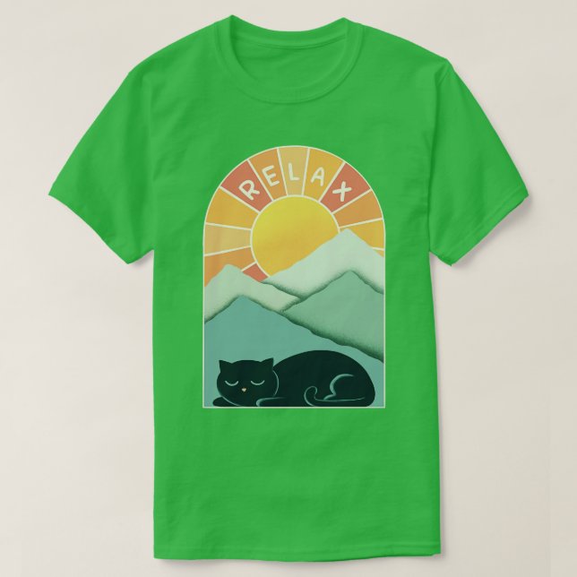 Katzen und Berge T-Shirt (Design vorne)