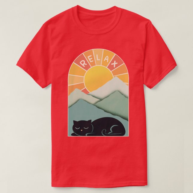 Katzen und Berge T-Shirt (Design vorne)