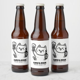 Katzen und Bier 1 Bierflaschenetikett
