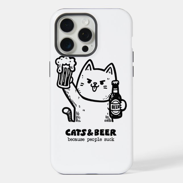 Katzen und Bier 1 iPhone Hülle (Rückseite)