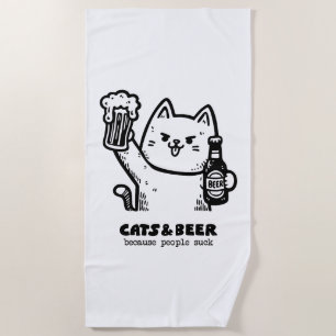 Katzen und Bier 1 Strandtuch