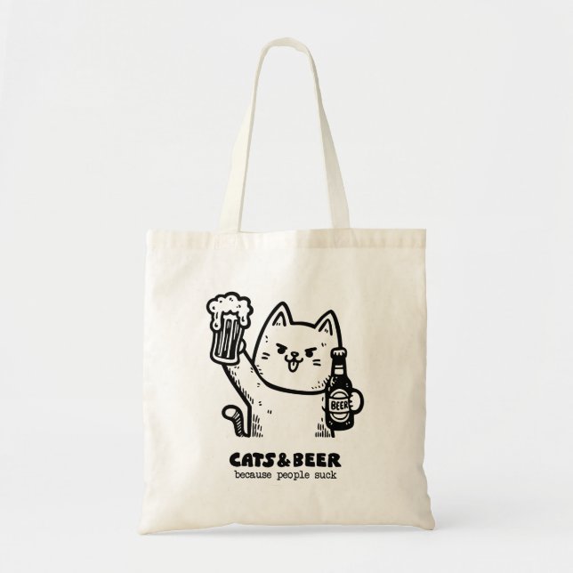 Katzen und Bier 1 Tragetasche (Vorne)