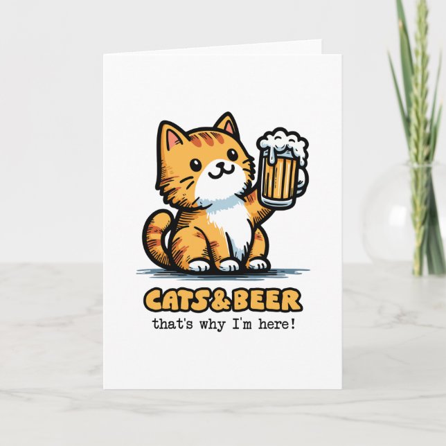 Katzen und Bier 2 Dankeskarte (Vorderseite)