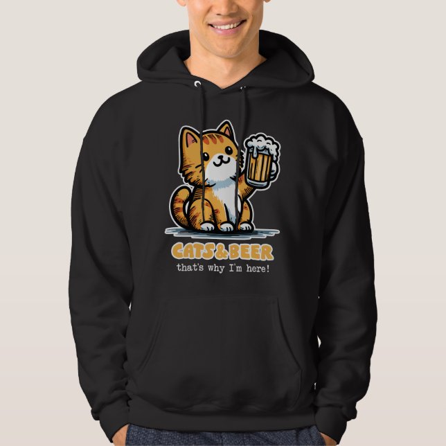 Katzen und Bier 2 Hoodie (Vorderseite)