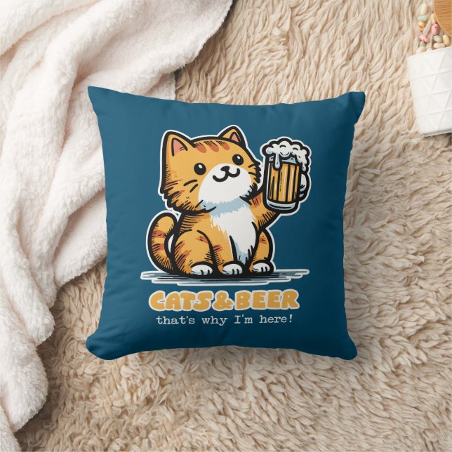 Katzen und Bier 2 Kissen (Decke)