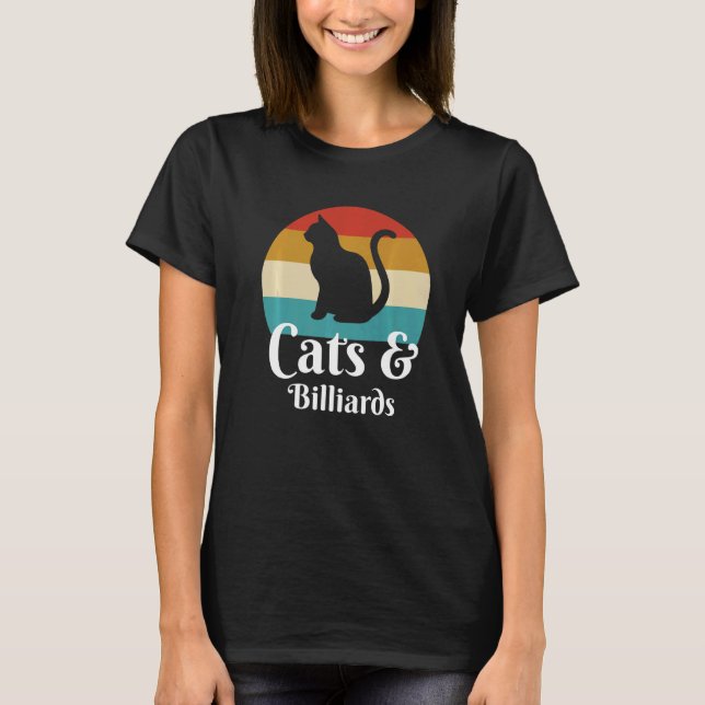 Katzen Und Billard T-Shirt (Vorderseite)