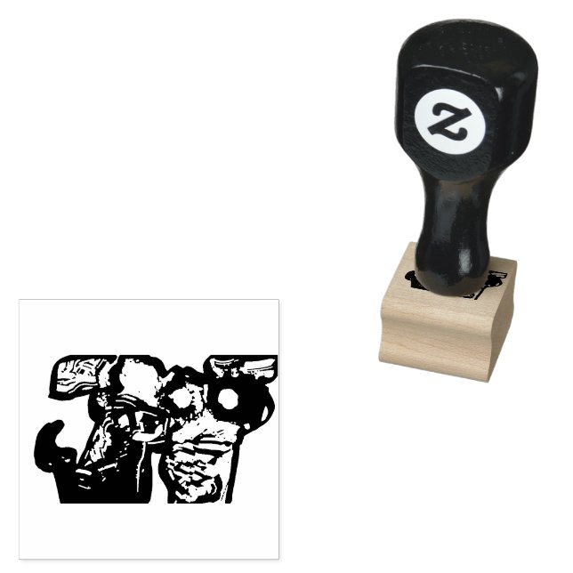 Katzen und Blume Gummistempel (Stempel)