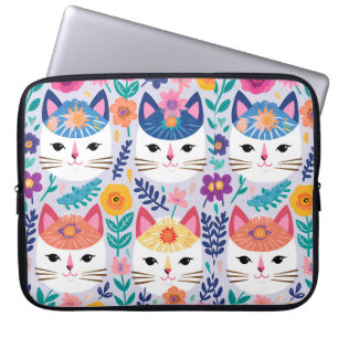 Katzen und Blume Laptopschutzhülle
