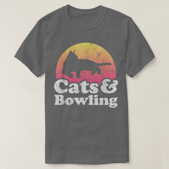 Katzen und Bowlinge, Katzen und Bowling von Männer T-Shirt (Design vorne)