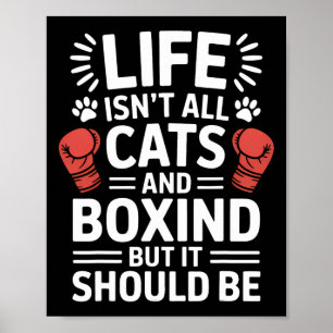 Katzen und Boxen Funny Boxing Poster