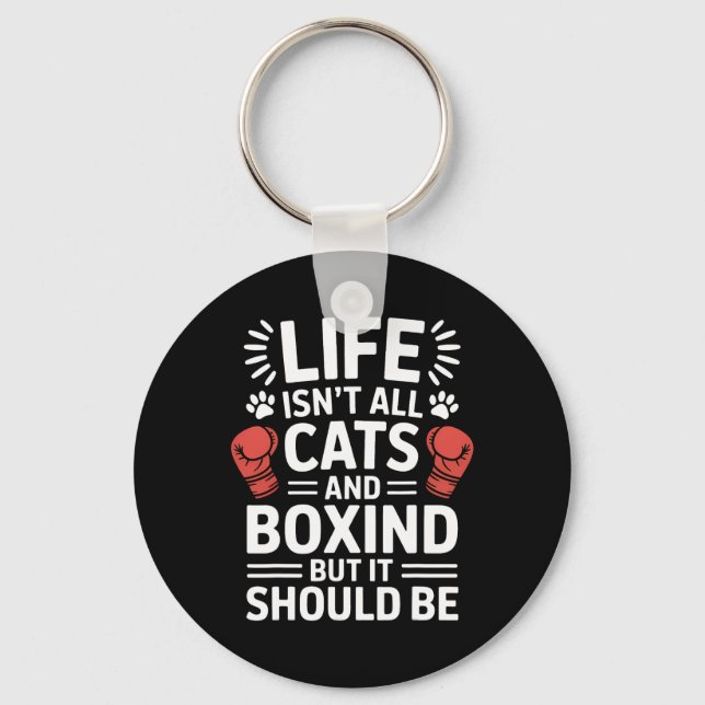 Katzen und Boxen Funny Boxing Schlüsselanhänger (Vorderseite)