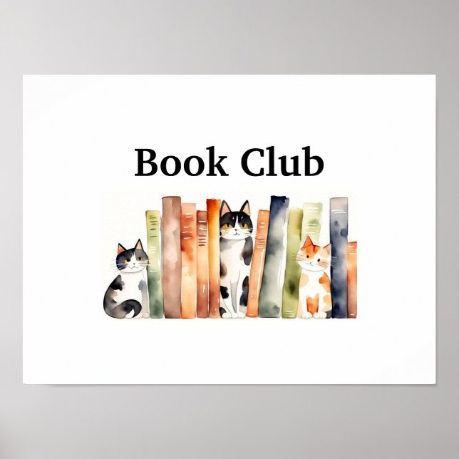 Katzen und Bücher: Buchklub Poster (Vorne)