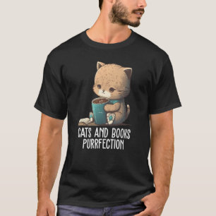 Katzen und Bücher Buchrefektion Buch Nerd Librari T-Shirt