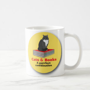 Katzen und Bücher… eine purrrfect Kombination Tasse