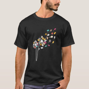 Katzen und Bücher Löwenzahnblüte Lesebücher Katze T-Shirt