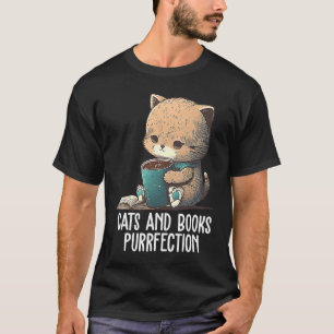 Katzen und Bücher Purrfection Buch Bücherwurm Bibl T-Shirt