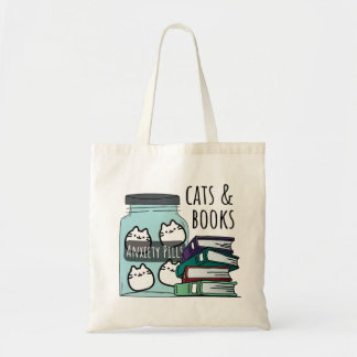 Katzen und Bücher Tragetasche