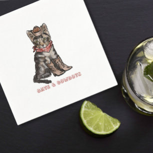 Katzen und Cowboys Serviette