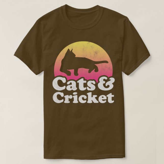 Katzen und Cricket-Geschenke T-Shirt (Design vorne)