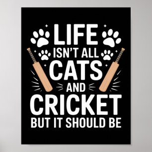 Katzen und Cricket lustiges Cricket Poster