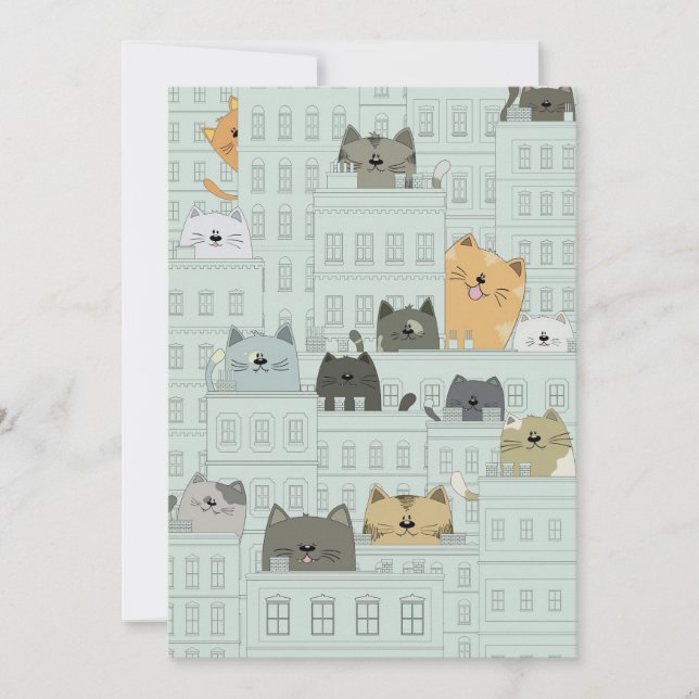 Katzen und die Stadt Dankeskarte (Vorderseite)
