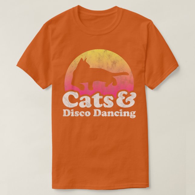 Katzen und Disco-Tänzerinnen T-Shirt (Design vorne)