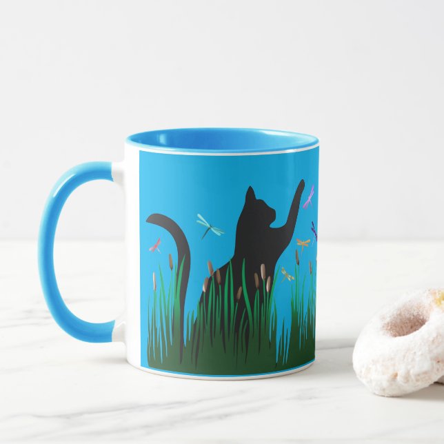 Katzen und Drachen Tasse (Mit Donut)
