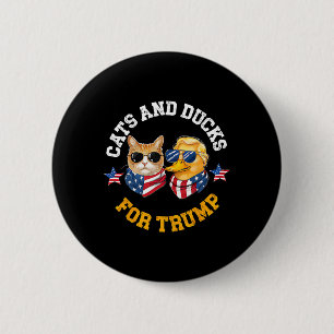 Katzen und Enten für Trump 2024 Button