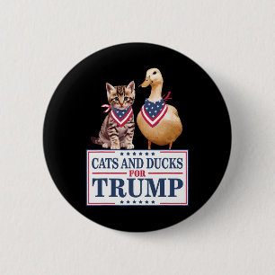 Katzen und Enten für Trump 2024 Kätzchen und Enten Button