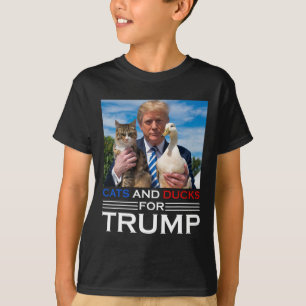 Katzen und Enten für Trump 2024 Kätzchen und Enten T-Shirt