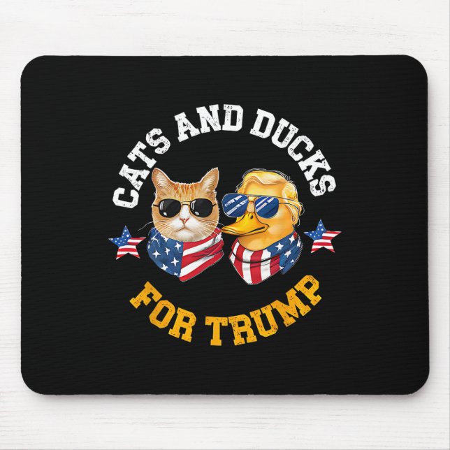 Katzen und Enten für Trump 2024  Mousepad (Vorne)