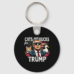 Katzen und Enten für Trump im Jahr 2024 - Trump-Sc Schlüsselanhänger