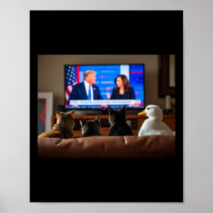 Katzen und Enten Trump-Shirt Poster