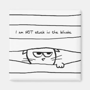 Katzen und Fensterläden - Funny Cat Magnet